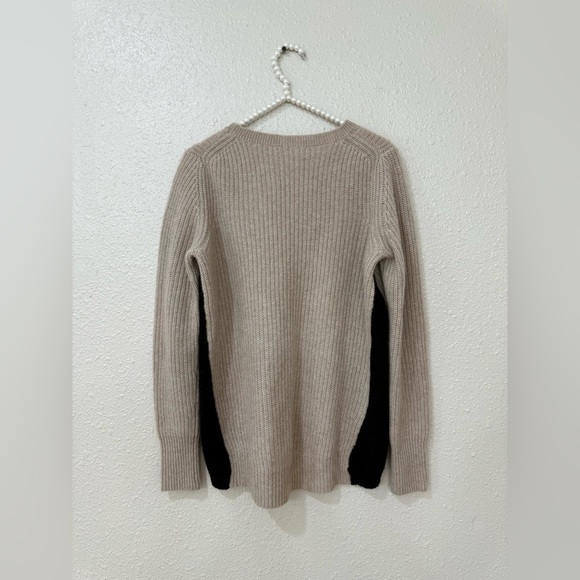 NWT 360 Cashmere M color block knit 100% cashmere sweater - Picture 7 of 10